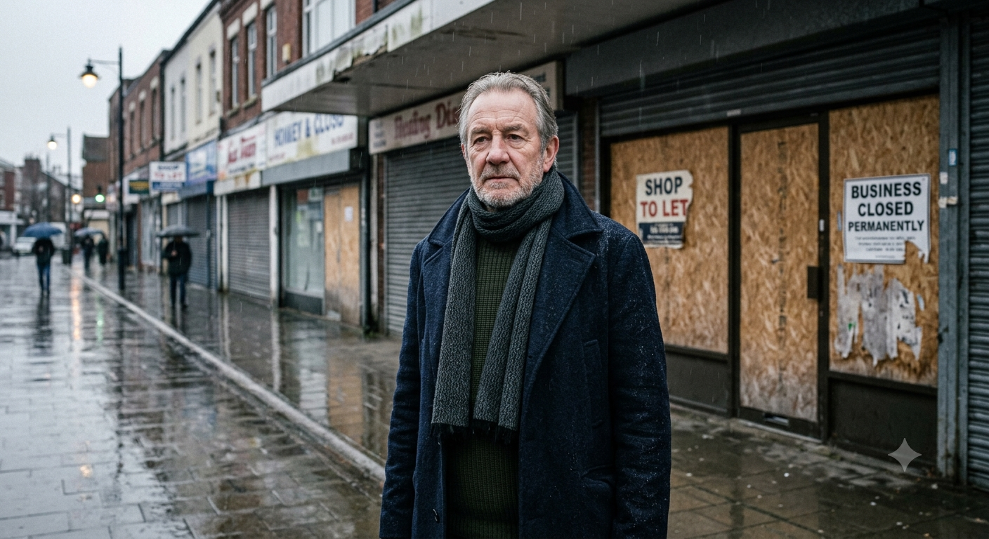 Peter in derelict high street